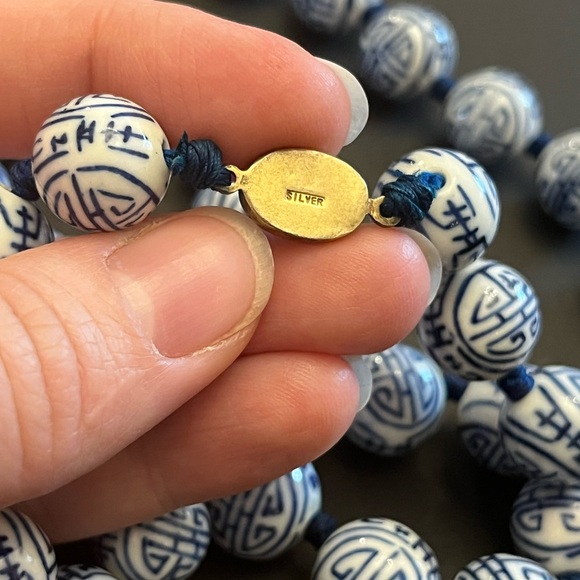 Chinese Porcelain Bead Necklace - Picture 5 of 6